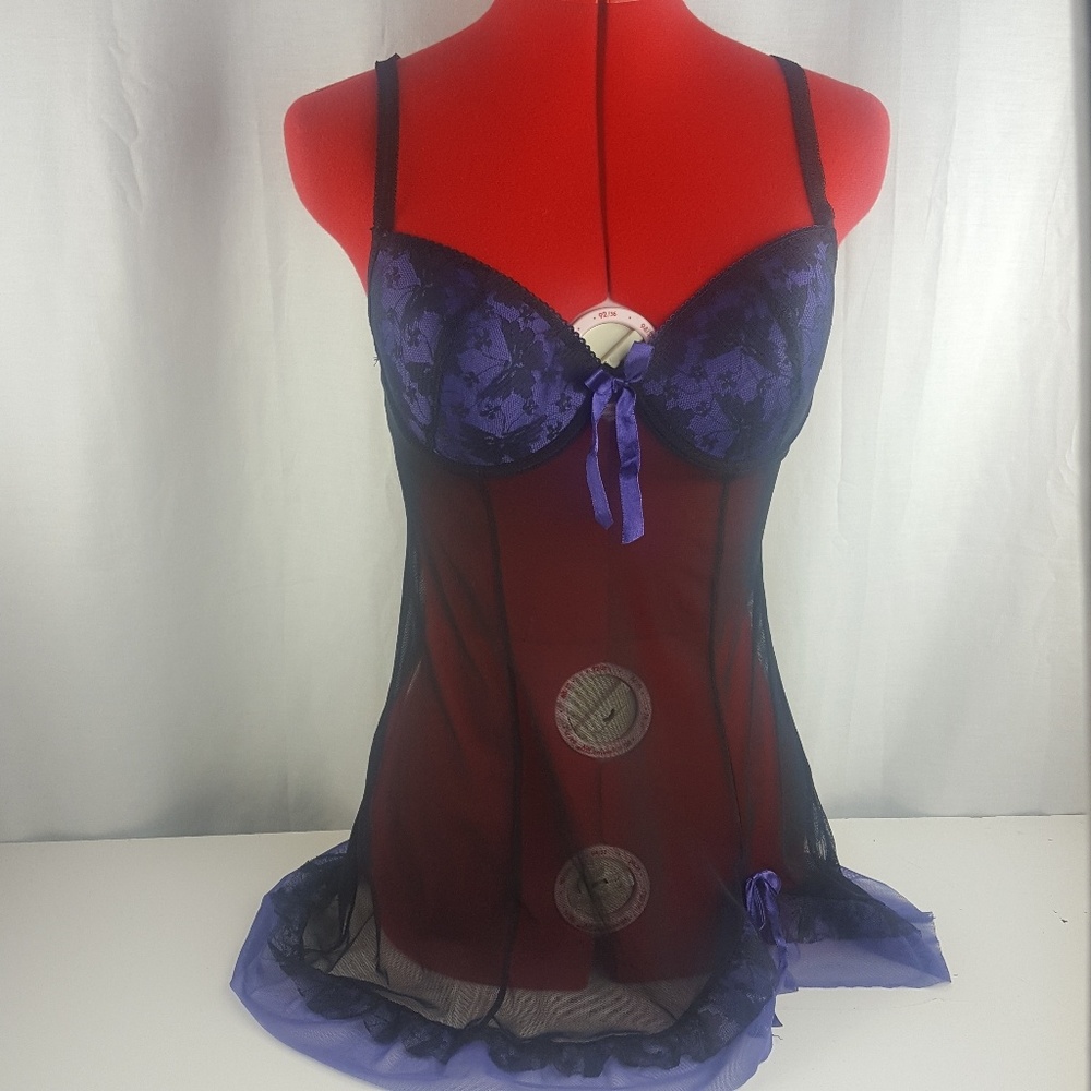 Per Lei purple babydoll lingerie top